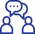 icon for two people conversing talking